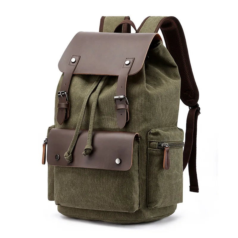Tripoli | Canvas Laptop‑Rucksack mit Leder