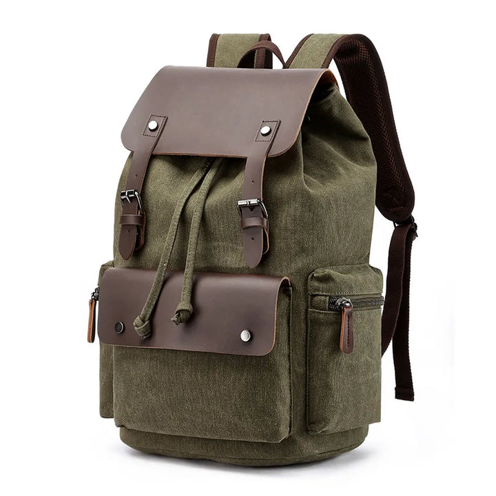 Tripoli | Canvas Laptop‑Rucksack mit Leder