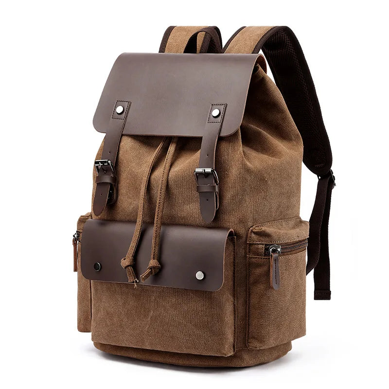 Tripoli | Canvas Laptop‑Rucksack mit Leder