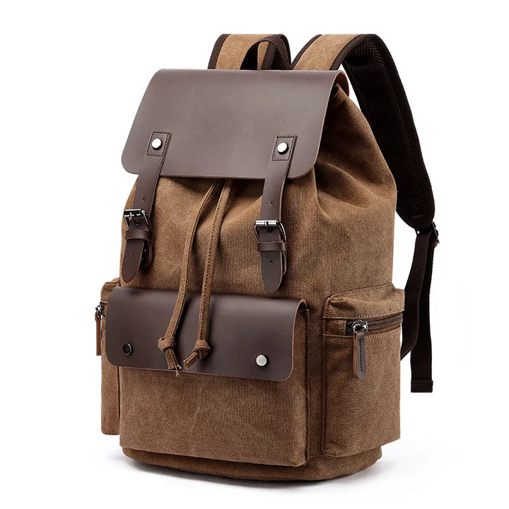 Tripoli | Canvas Laptop‑Rucksack mit Leder