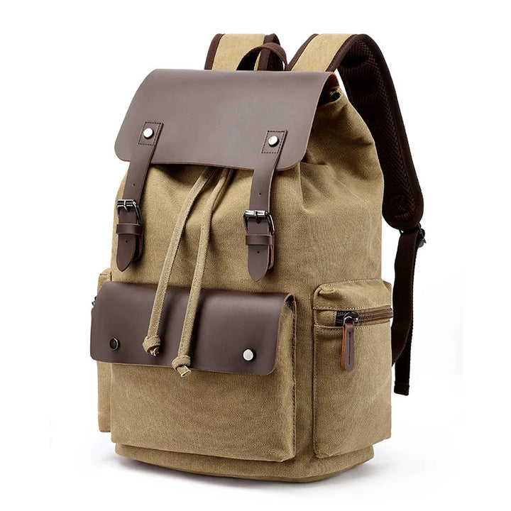 Tripoli | Canvas Laptop‑Rucksack mit Leder