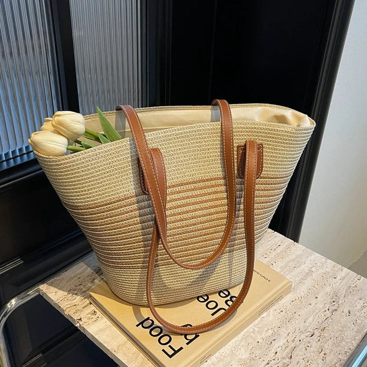 Miami | Geräumige Stroh-Schultertasche