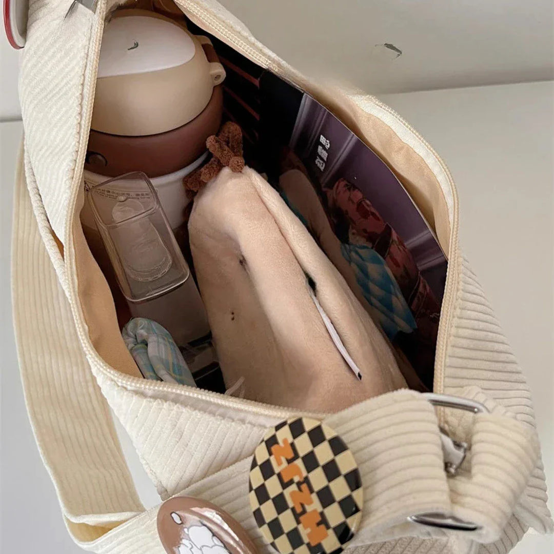 Chicago | Klassische Cord-Schultertasche für Damen