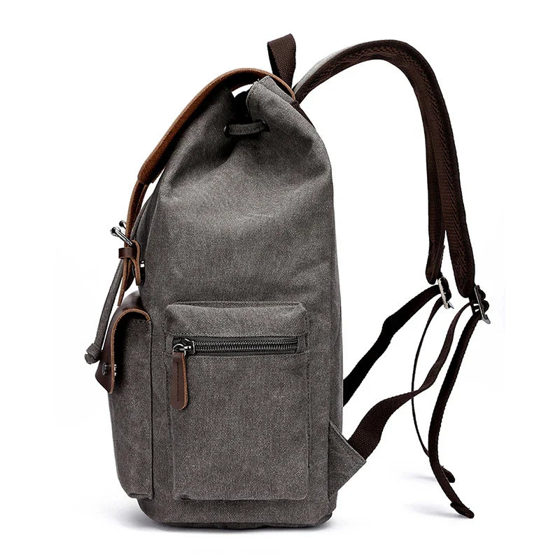 Tripoli | Canvas Laptop‑Rucksack mit Leder