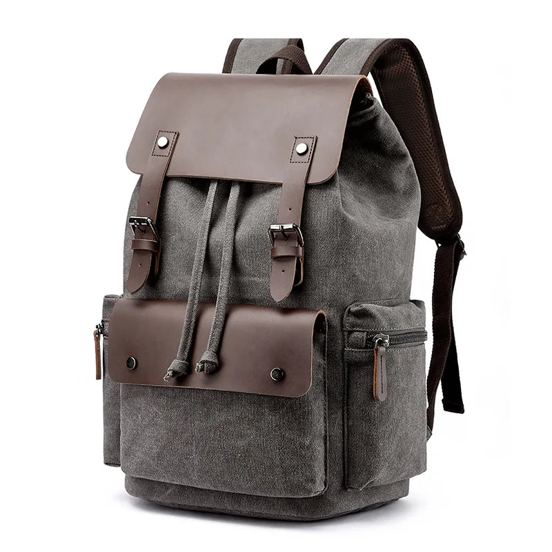 Tripoli | Canvas Laptop‑Rucksack mit Leder