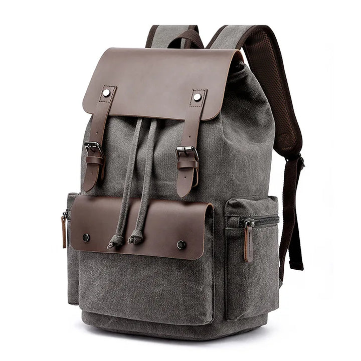 Tripoli | Canvas Laptop‑Rucksack mit Leder