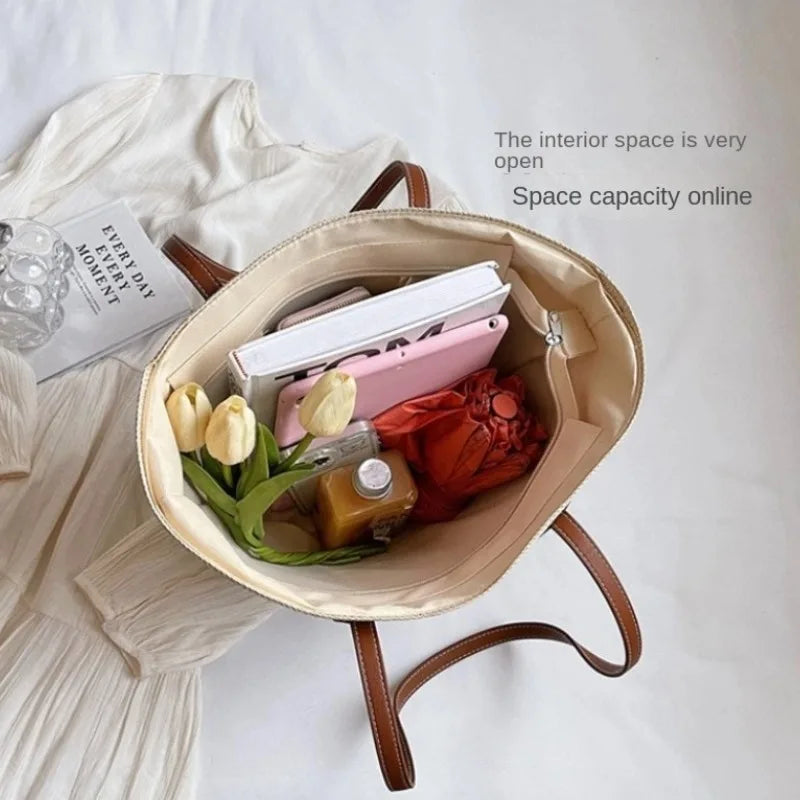 Miami | Geräumige Stroh-Schultertasche