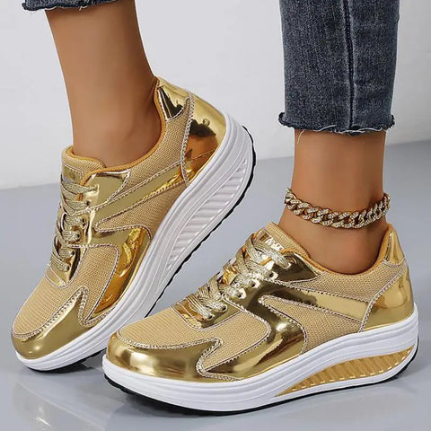 Zynara | Plateau Sneaker Damen Metallic