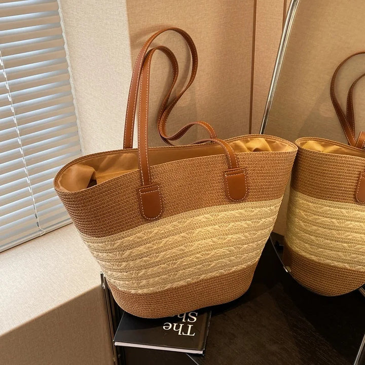 Miami | Geräumige Stroh-Schultertasche