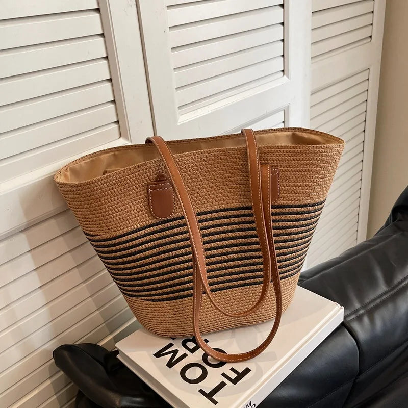 Miami | Geräumige Stroh-Schultertasche