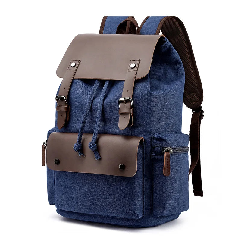 Tripoli | Canvas Laptop‑Rucksack mit Leder
