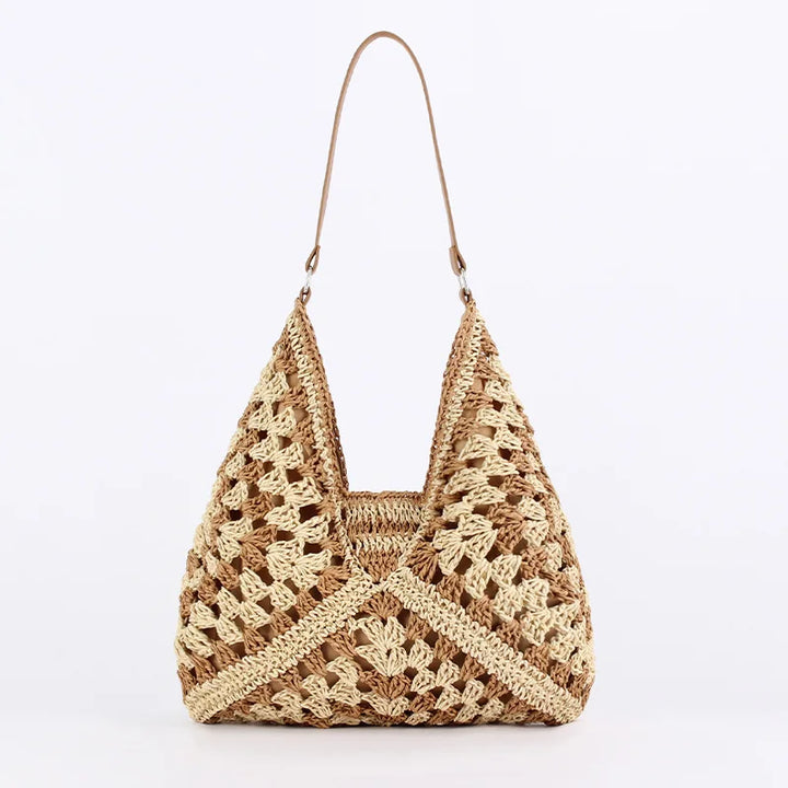 Malaga | Handgewebte Stroh-Bohème-Tasche