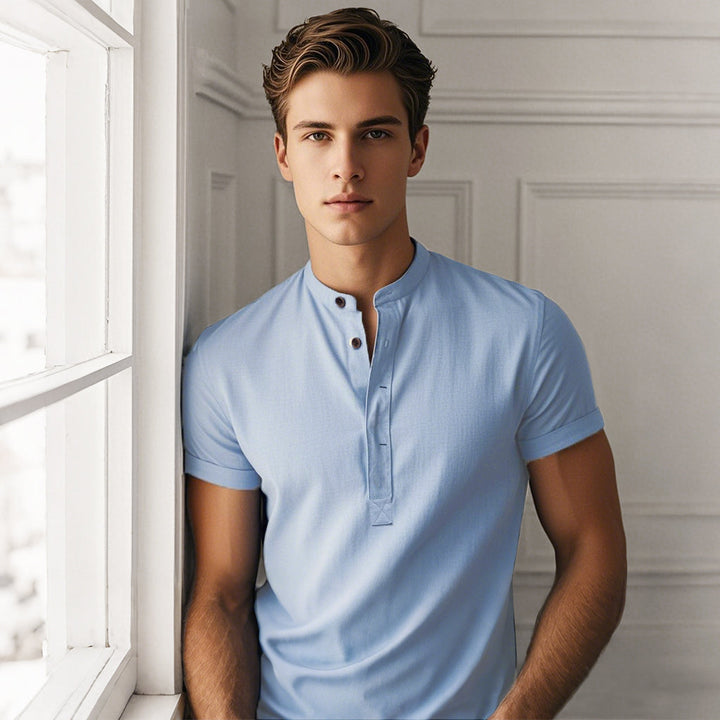 Nolen | Baumwollhemd mit Stehkragen