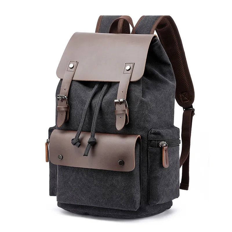 Tripoli | Canvas Laptop‑Rucksack mit Leder