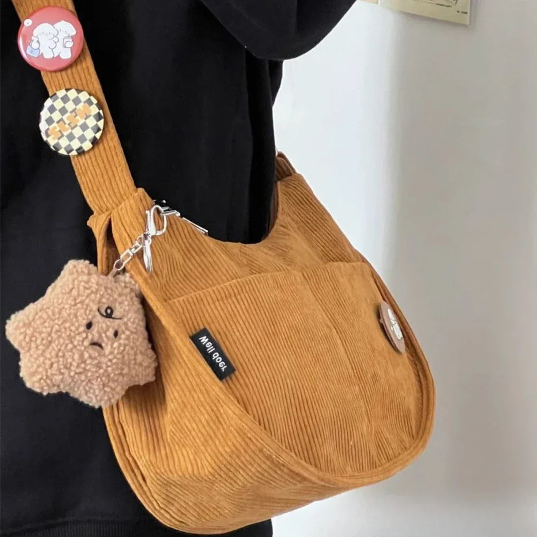 Chicago | Klassische Cord-Schultertasche für Damen