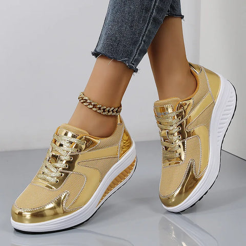 Zynara | Plateau Sneaker Damen Metallic