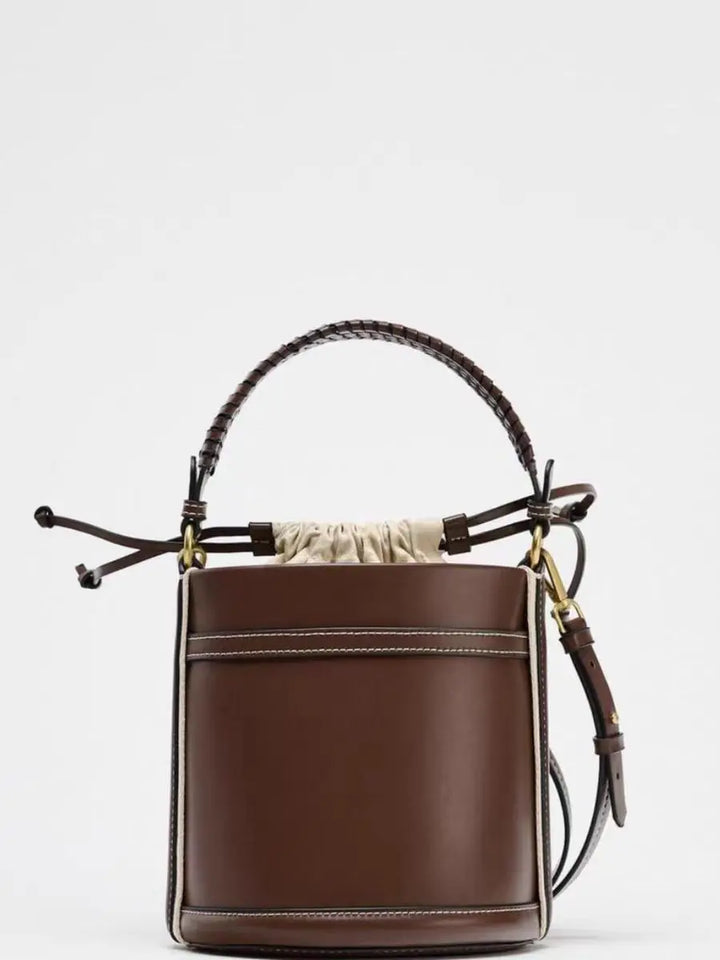 Ahvaz | braune Bucket Bag mit Kordelzug