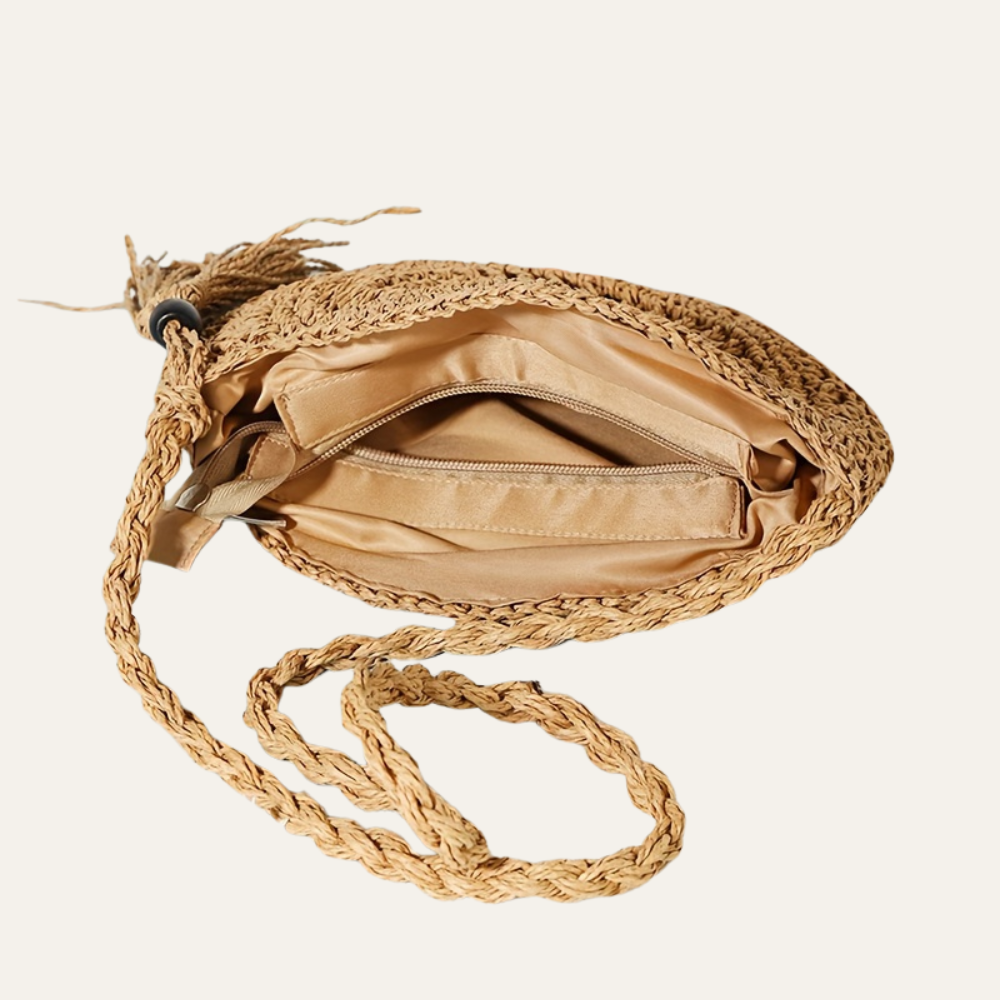 Mombasa | Jute‑Rundtasche mit Reißverschluss