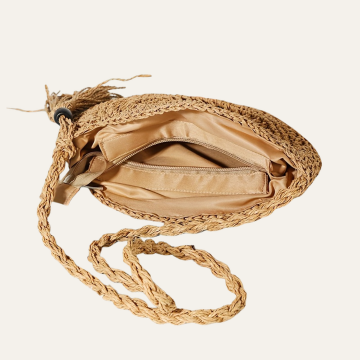 Mombasa | Jute‑Rundtasche mit Reißverschluss