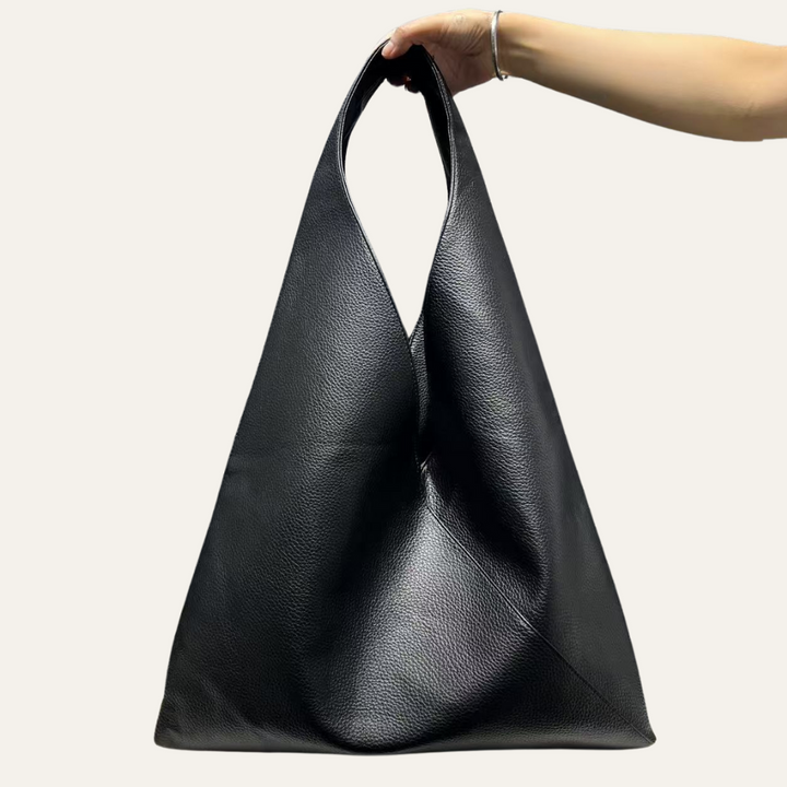Nantes | XL Kunstleder-Cabas in Schwarz