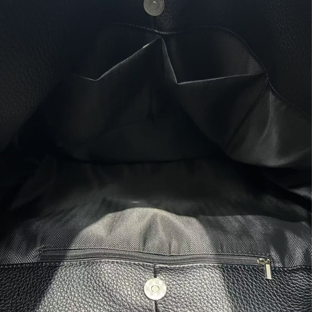 Nantes | XL Kunstleder-Cabas in Schwarz