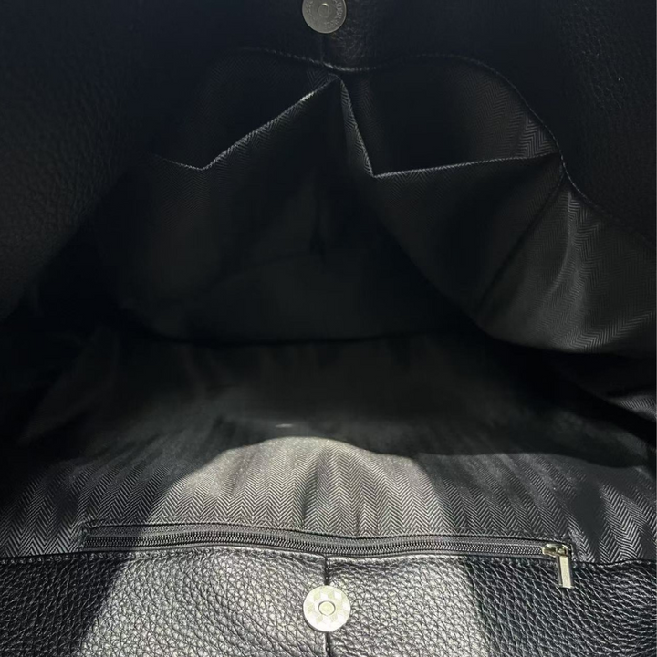 Nantes | XL Kunstleder-Cabas in Schwarz