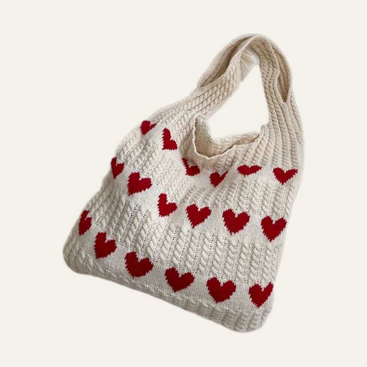Genf | Strick-Tasche mit rotem Herz