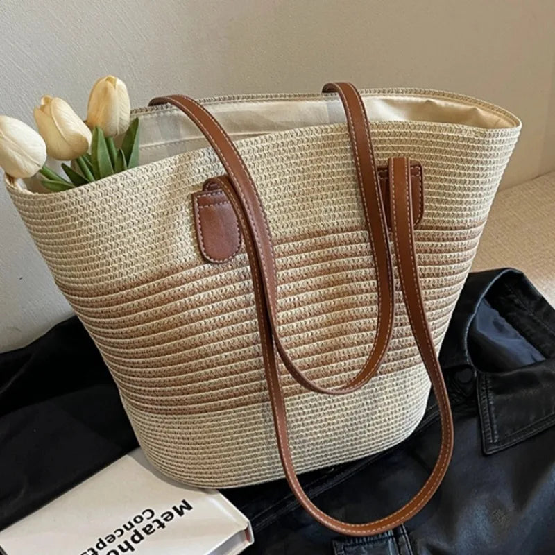 Miami | Geräumige Stroh-Schultertasche