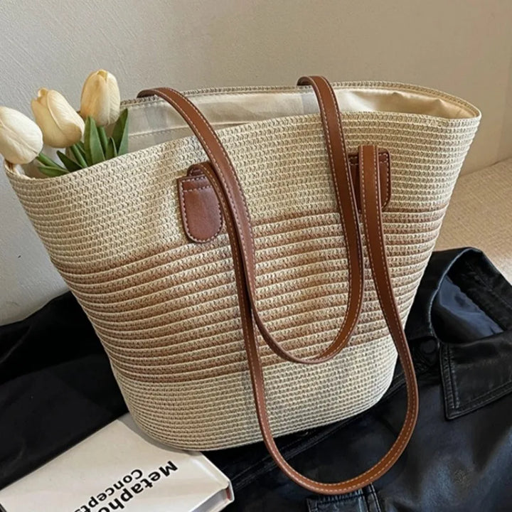 Miami | Geräumige Stroh-Schultertasche