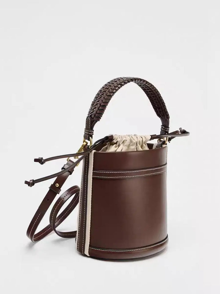 Ahvaz | braune Bucket Bag mit Kordelzug