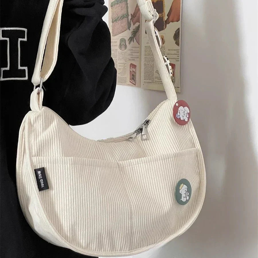 Chicago | Klassische Cord-Schultertasche für Damen