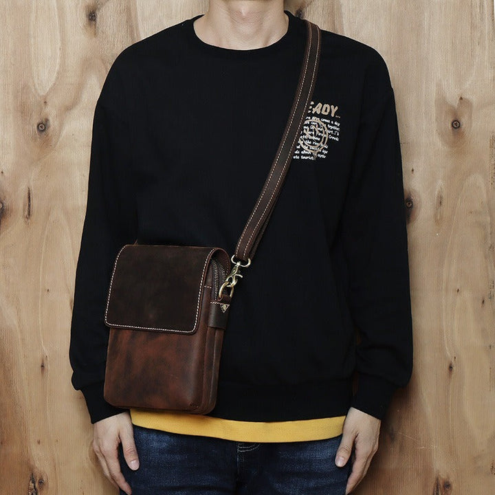 Borama | Retro Schultertasche aus Rindsleder