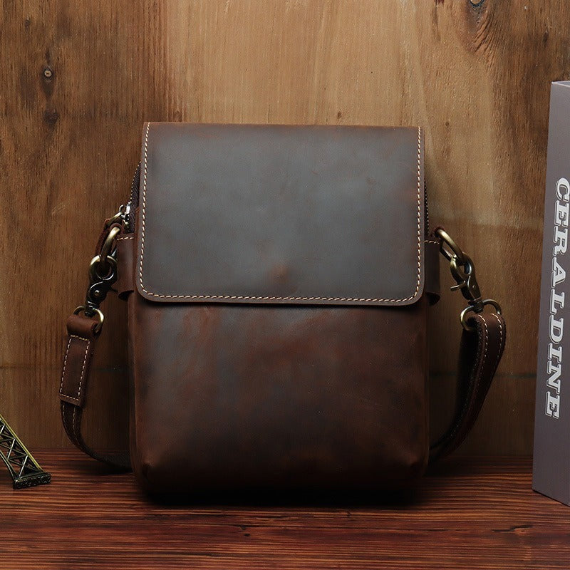 Borama | Retro Schultertasche aus Rindsleder