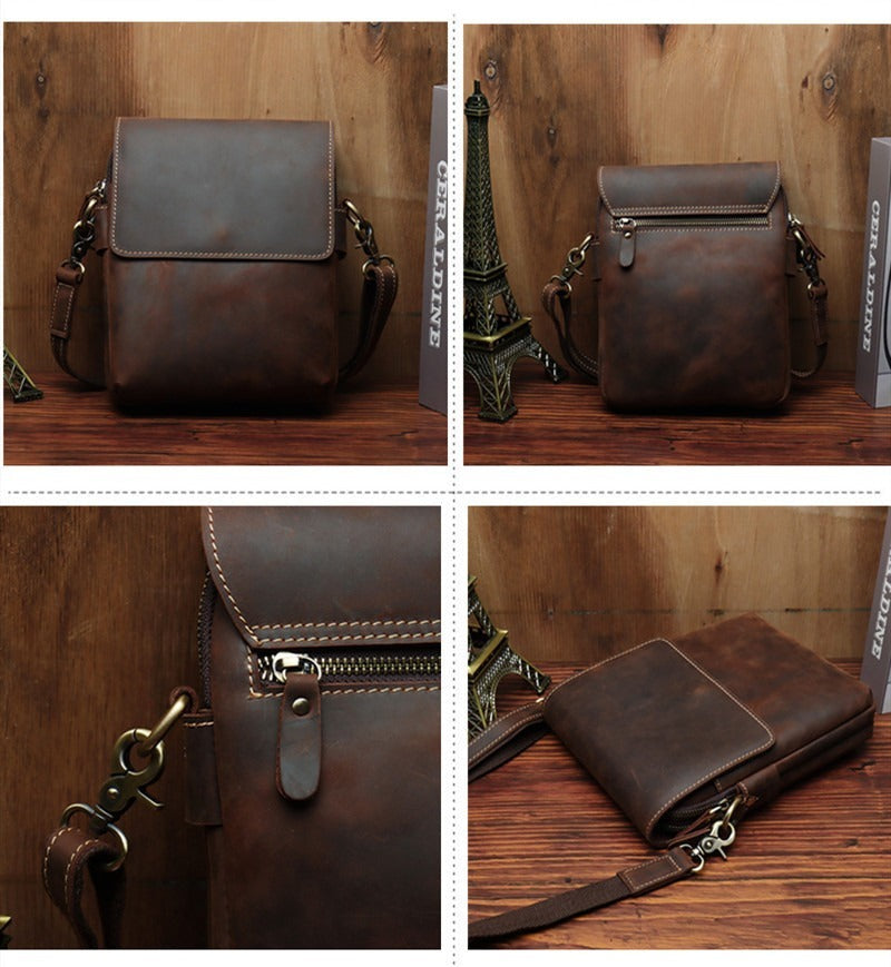 Borama | Retro Schultertasche aus Rindsleder