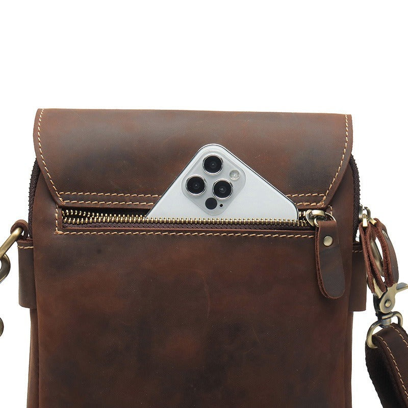 Borama | Retro Schultertasche aus Rindsleder