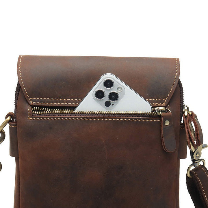 Borama | Retro Schultertasche aus Rindsleder
