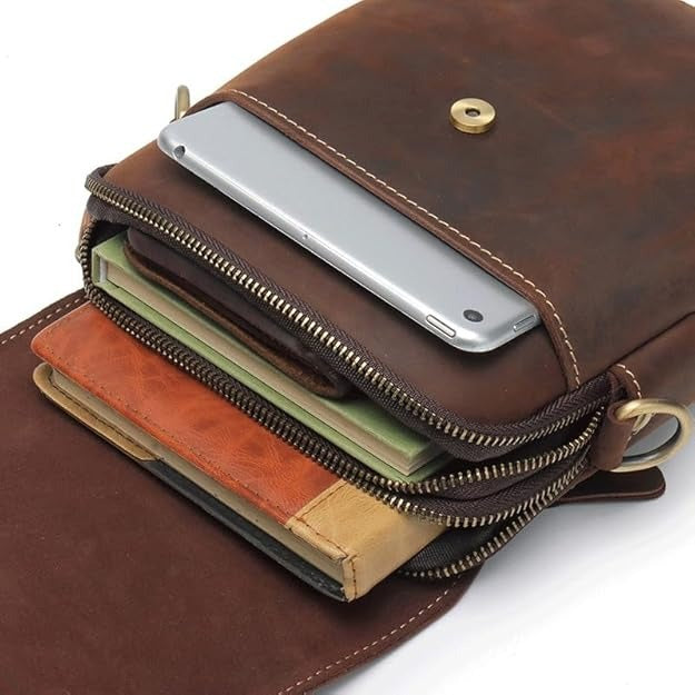 Borama | Retro Schultertasche aus Rindsleder