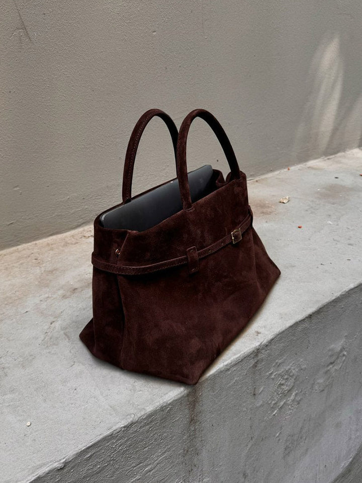 Ulsan | Braune Wildleder Handtasche