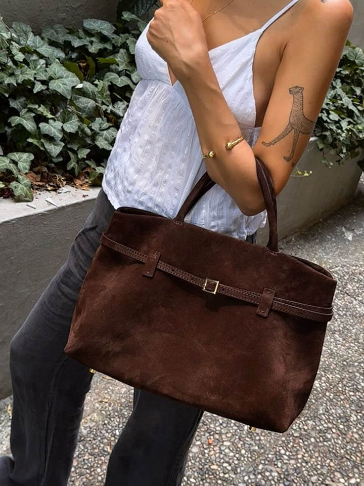 Ulsan | Braune Wildleder Handtasche