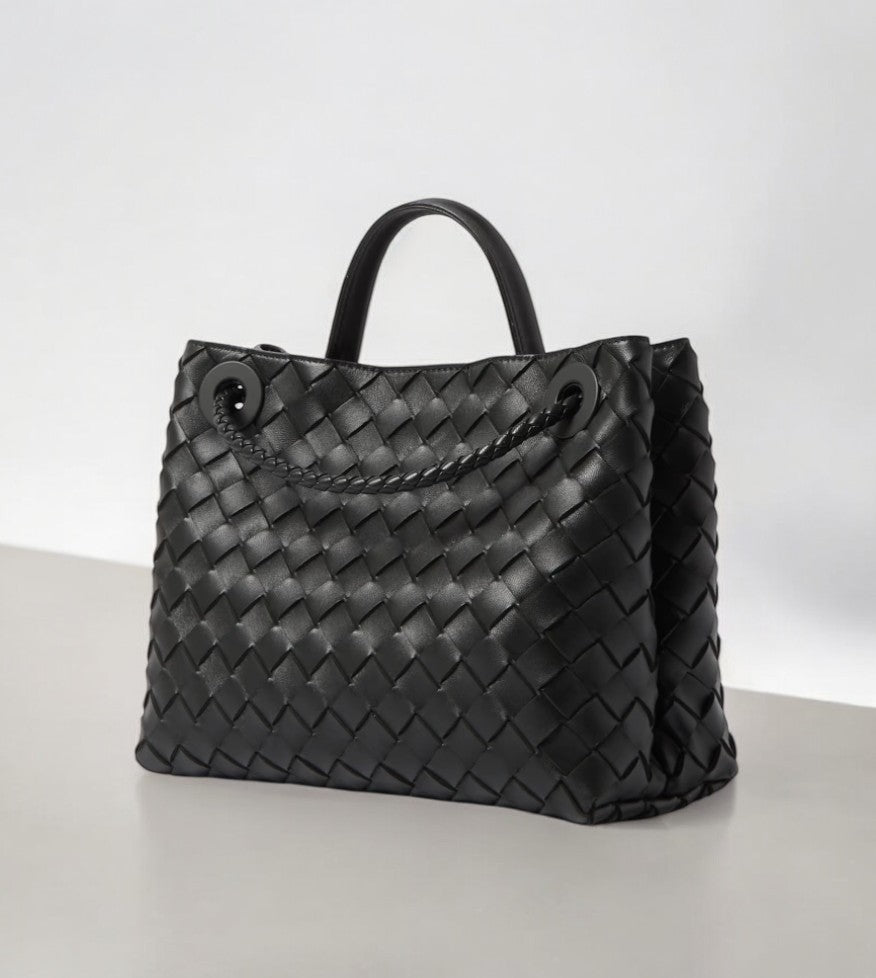Assisi  | Geflochtene Leder‑Midi‑Tote