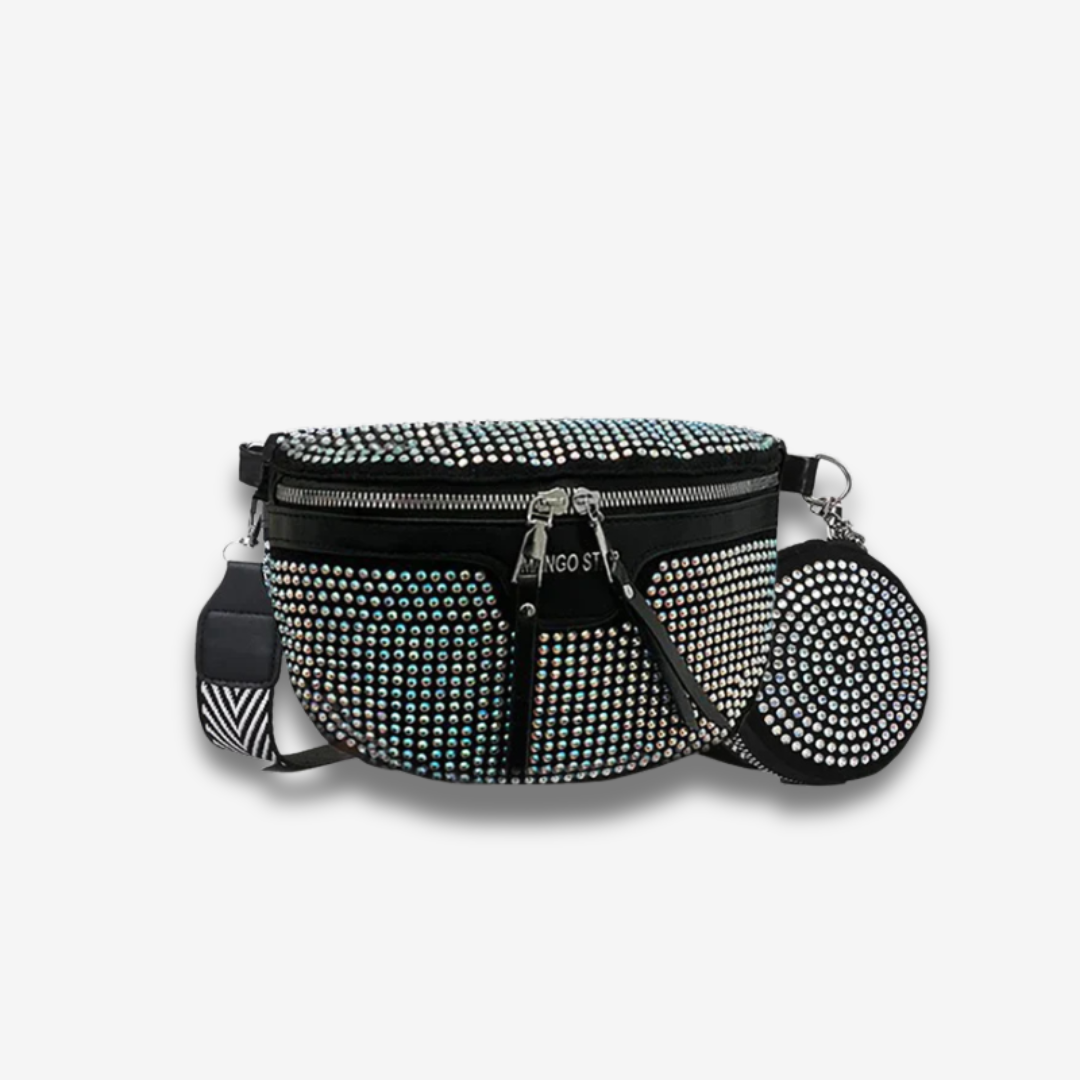 Cali | Glitzernde Strass‑Schultertasche