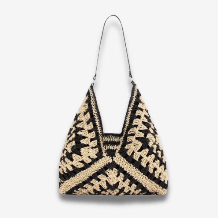 Malaga | Handgewebte Stroh-Bohème-Tasche