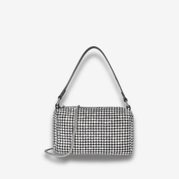 Kochi | Silberne Y2K Strass‑Baguette‑Tasche
