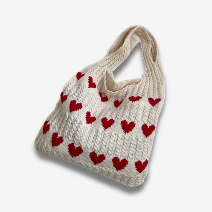 Genf | Strick-Tasche mit rotem Herz