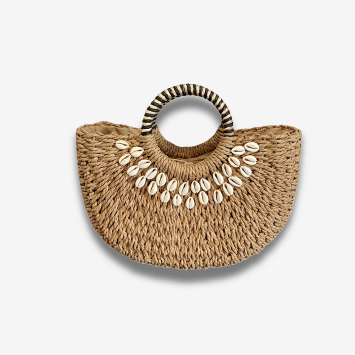 Kano | Handgefertigte Strohtasche mit Muscheln