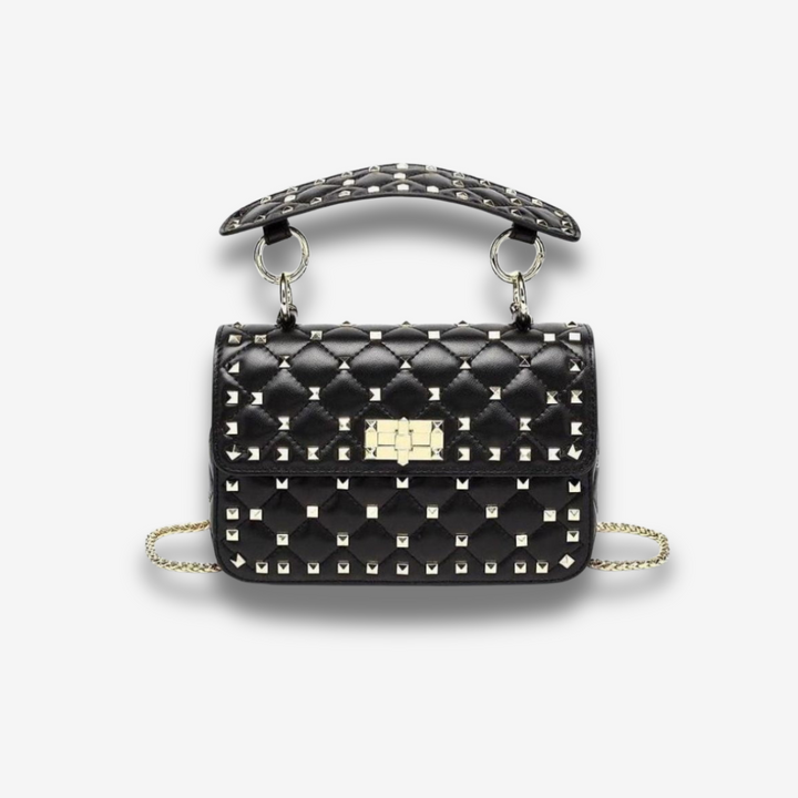 Coimbatore | Schwarze gesteppte Nieten‑Hand­tasche