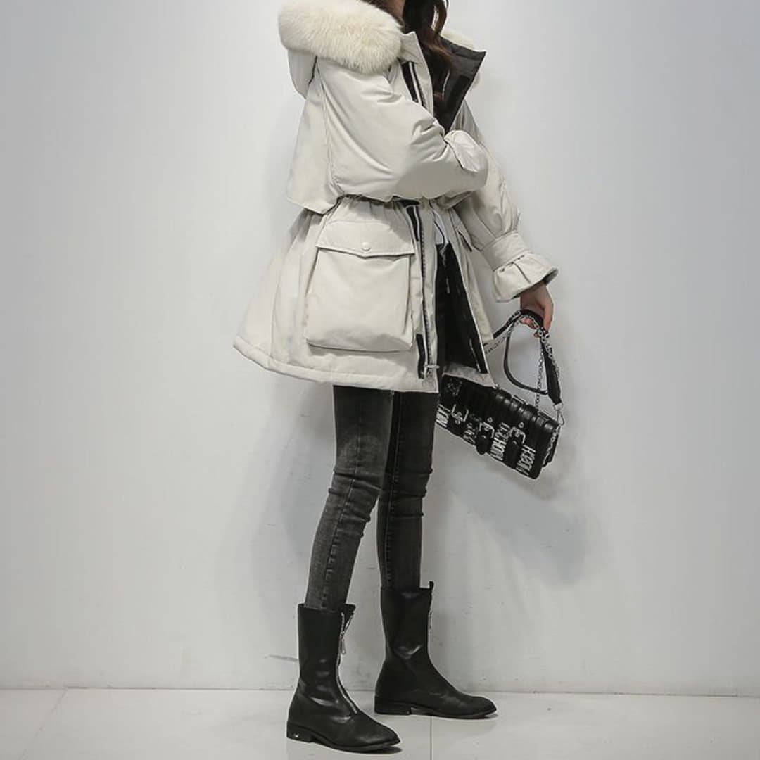 Junelle | Warme Damen-Winterparka mit Fellkragen