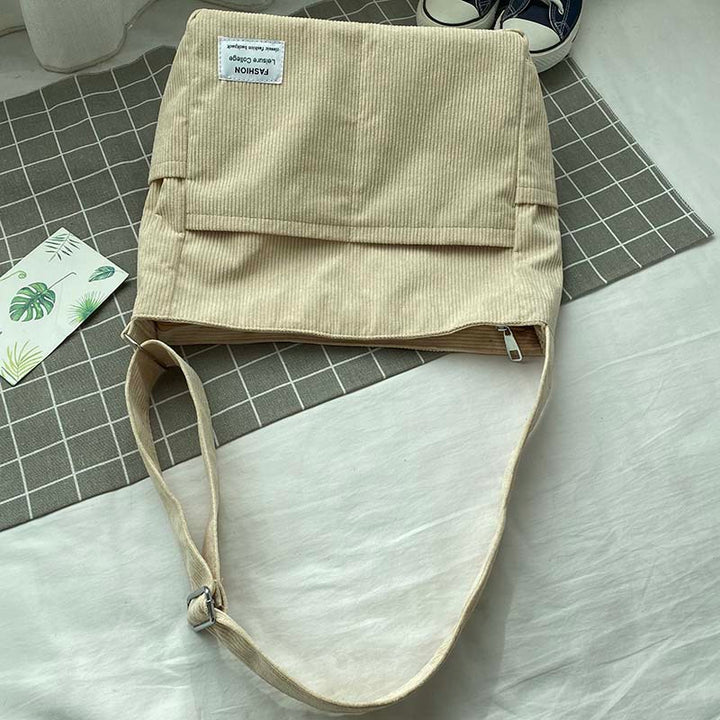 Wiesbaden | Klassische Canvas Cord Schultertasche