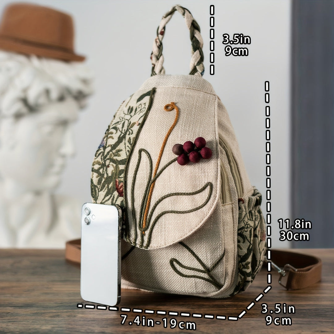 Hangzhou | Handgefertigter Ethno-Rucksack mit Stickerei