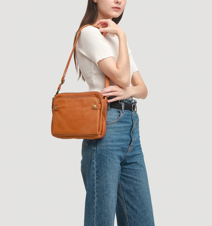 Kanchanaburi | Geräumige elegante Schultertasche Leder